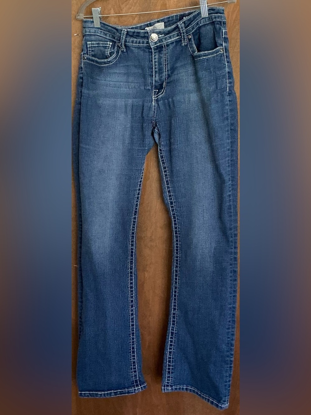 VGS "Denim For All Time" Bootcut Thick Stitch Women Jeans Sz 10 Embellished Y2K